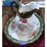 A Victorian washstand jug and bowl
