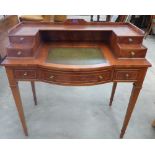 A yew veneered Carlton House style desk of recent manufacture. 36' wide