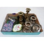 A collection of Oriental enamelware and other small items of metalware, the lot to include a