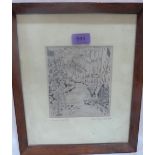 JEAN-EMILLE LABOUREUR. FRENCH 1877-1943 Russeau Sous Bois. Inscribed. Etching 6½' x 5½'