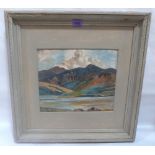 ATTRIB: RODERICK O'CONNOR. IRISH 20TH CENTURY Mountain landscape with lake. Oil on board. 11' x 13'