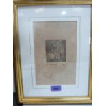 GEORGIO MORANDI A signed etching, the impression 3' x 2½'