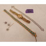 A Longines lady's wristwatch and other jewellery