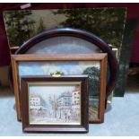 A collection of framed and unframed oil paintings