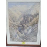 R.C. MOORE. BRITISH 19TH CENTURY The St. Gotthard. Signed, inscribed and dated 1898. Watercolour