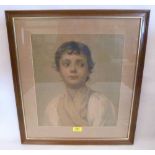A portrait print of a young girl after Carle John Blenner. 15' x 13½'