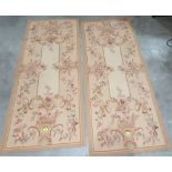 A pair of Aubusson style wall hangings 72' x 30' and another smaller pair