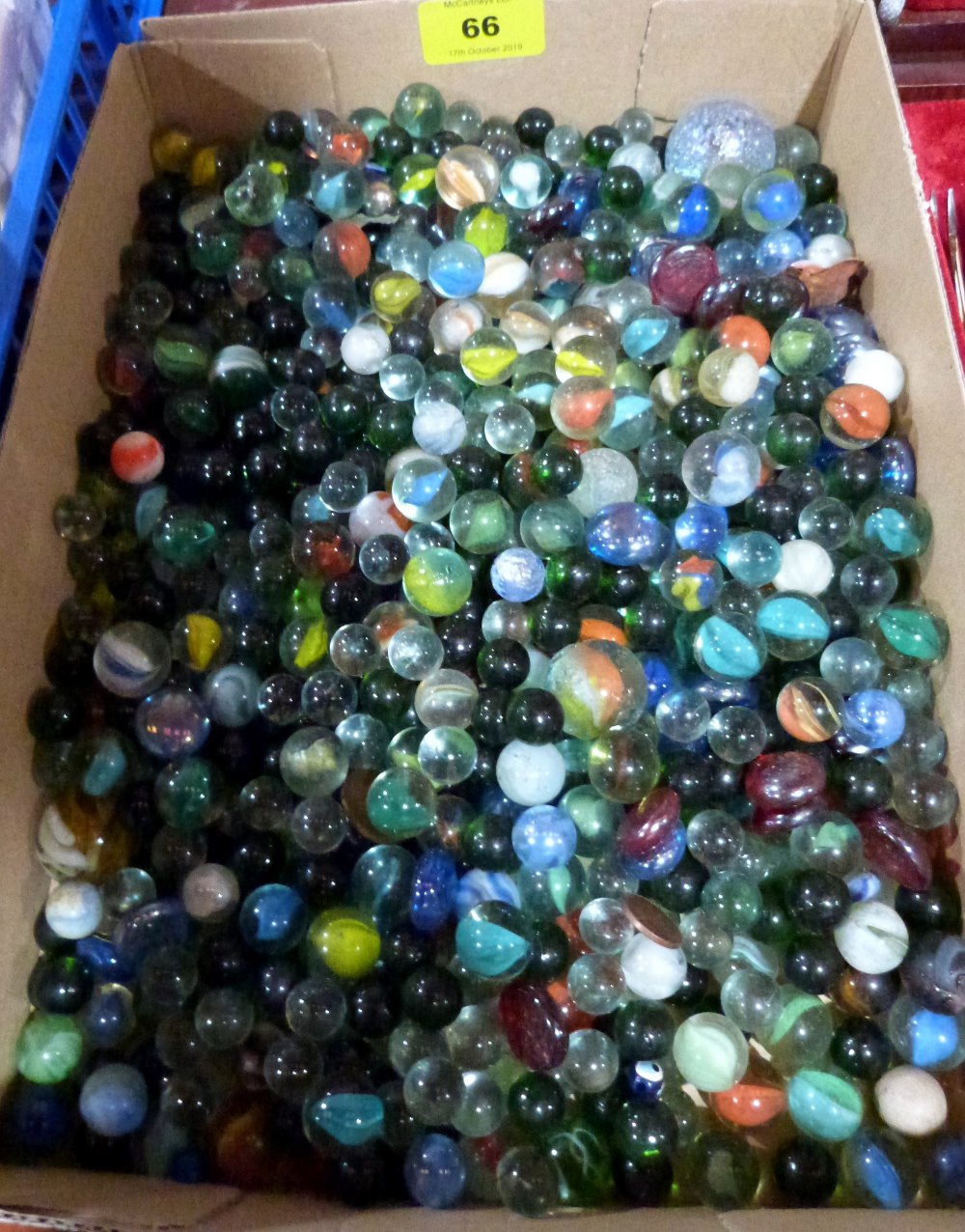 A collection of glass marbles