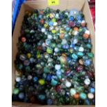 A collection of glass marbles