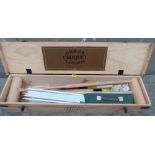 A Jaques lawn croquet set in pine box