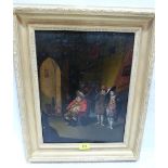 CIRCLE OF JOHN CAWSE. BRITISH 1778-1862 A scene from a Shakespearean play. Oil on tin panel 16' x