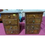 Two small walnut chests of four drawers, formerly a dressing table superstructure