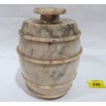 A 19th century Italian carrara marble jar and cover. 6¼' high Prov: Adriaan Groenewood, Rotterdam