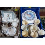 Four boxes of miscellaneous commemorative ware, teaware, ceramics, glass and metalware