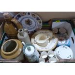 Two boxes of miscellaneous ceramics