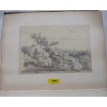 A Victorian leather bound album of 73 pencil and watercolour landscape sketches, all by the same