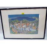 VINCENT GAYET. FRENCH 20TH CENTURY Vence au Soir. Signed and inscribed. Lithograph no. 179/200.