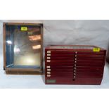 A Henri Wintermans cigar display case and a jeweller's watch cabinet