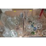 Two boxes of glassware