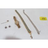 A Longines lady's wristwatch and other jewellery