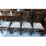 A set of four 1930s oak barleytwist chairs