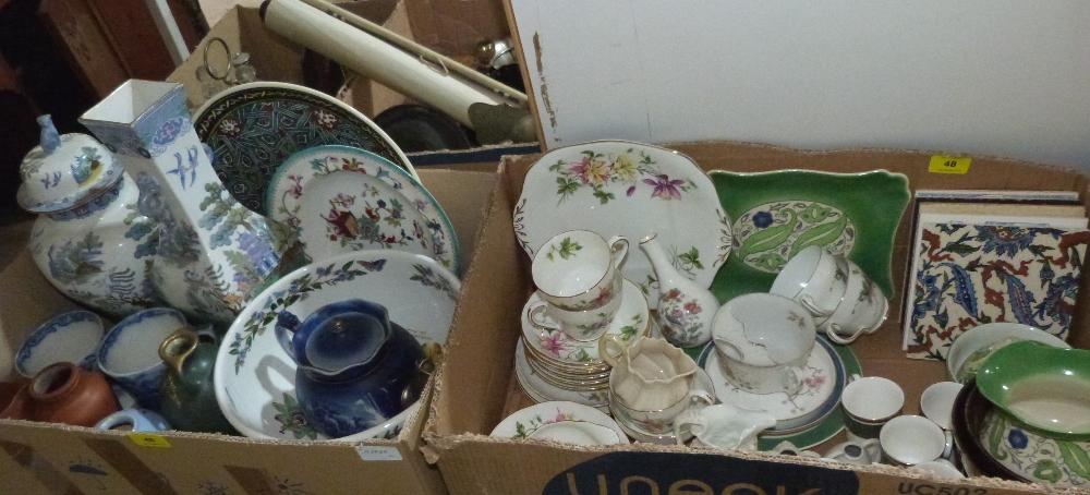 Two boxes of miscellaneous ceramics