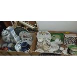 Two boxes of miscellaneous ceramics