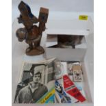 An official Mexico '86 soccer figure, signed West Ham programme, coins, cigarette cards etc.