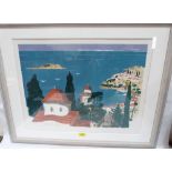 PAUL HOGARTH. BRITISH 1917-2001 Skiathos. Signed and inscribed in pencil no 19/200. Lithograph 20' x