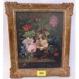 J. BRANDT. 20TH CENTURY A flowerpiece. Signed. Oil on board. 10' x 8'
