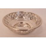 A George V silver reticulated bowl. Birmingham 1913. 4' diam