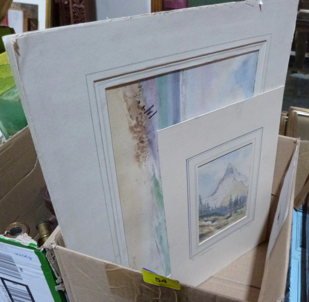 Two unframed watercolours by Wilfred C. Hawthorn and another by G. Payne