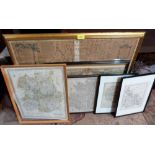 Six framed maps. Herefordshire, Shropshire and other counties