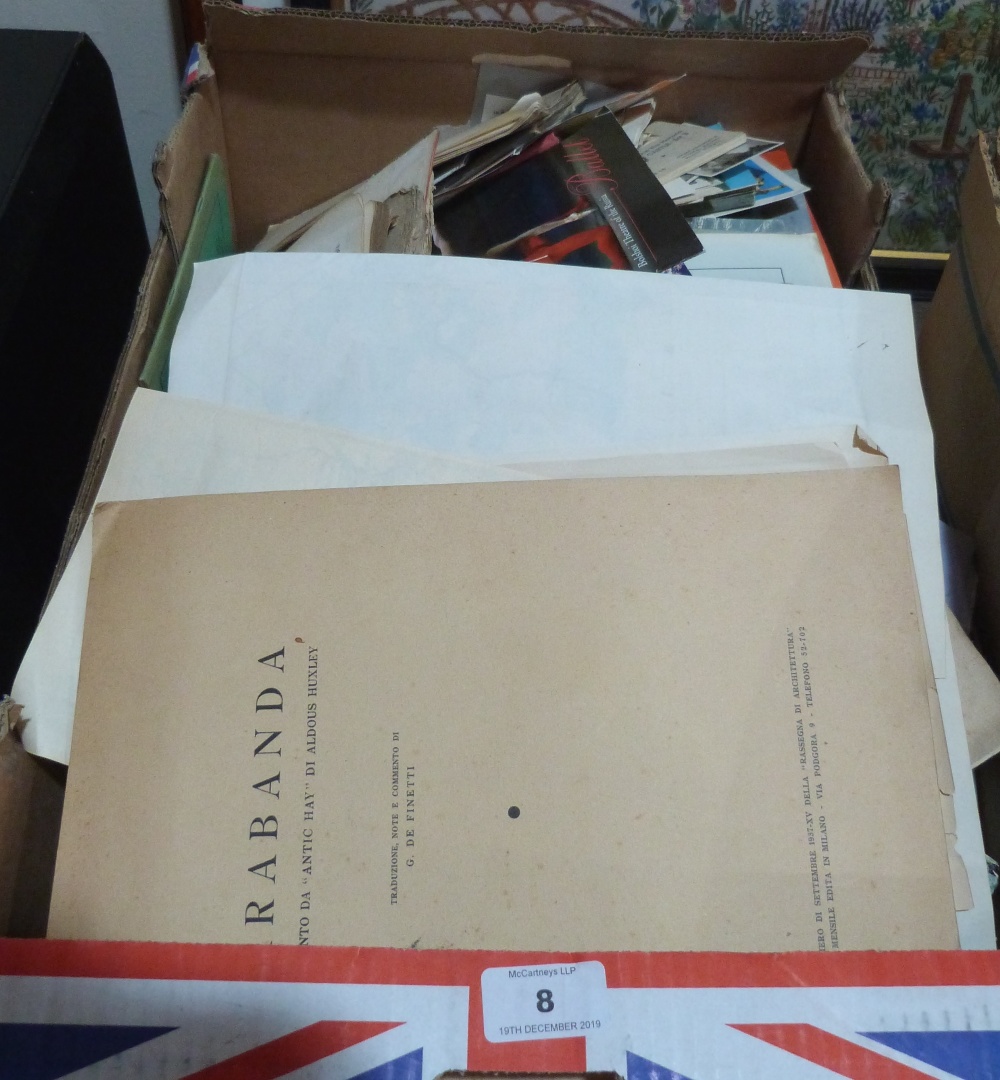 A box of pamphlets and ephemera