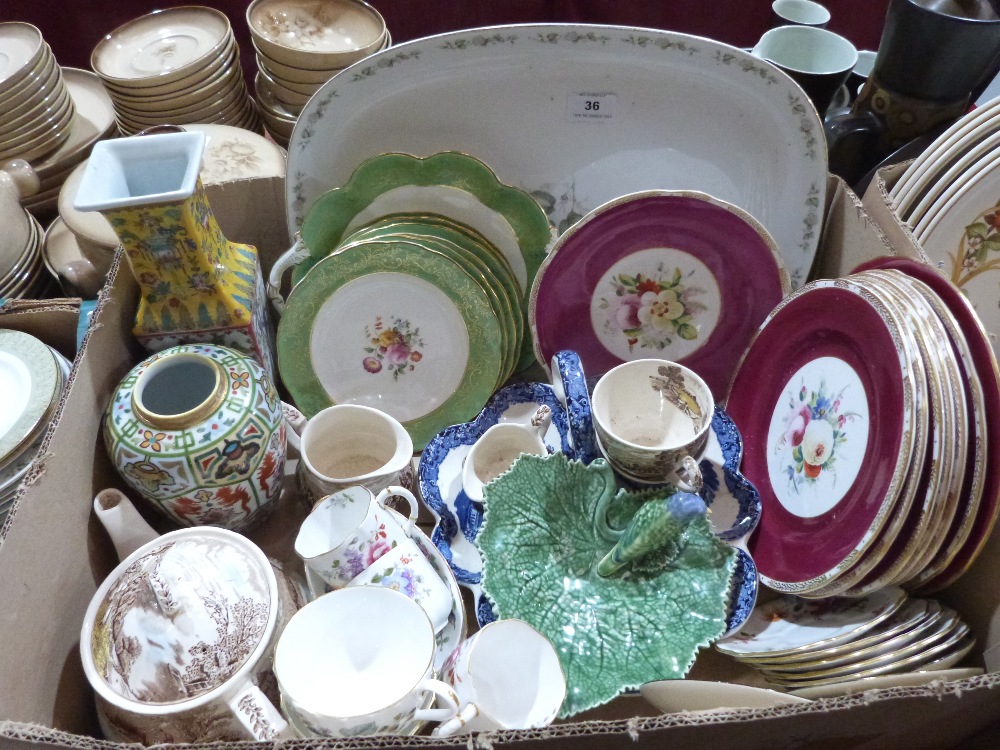 Two boxes of teaware and other ceramics