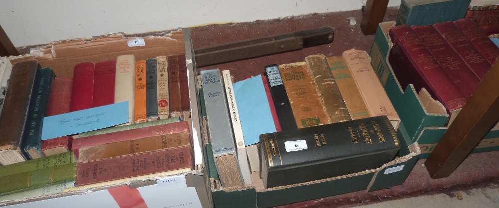 Three boxes of books on antiques, Cecil Rhodes and housekeeping