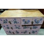 A Victorian painted pine chest of two short over two long drawers. 48' wide. A.F.