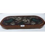 A Victorian beadwork and inlaid walnut stand. 21½' wide