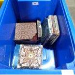 A box of Victorian and later glazed tiles