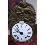 A 19th century French comptoise wall clock, the two train weight driven movement with verge