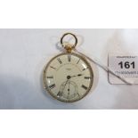 An 18ct cased lever watch, the fusee movement and dial signed Wales + McCulloch, Ludgate Street,