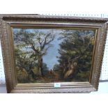 THOMAS WHITTLE. BRITISH 1803-1887 Old oak at Purley. Signed. Oil on canvas board. 14½' x 19½'.