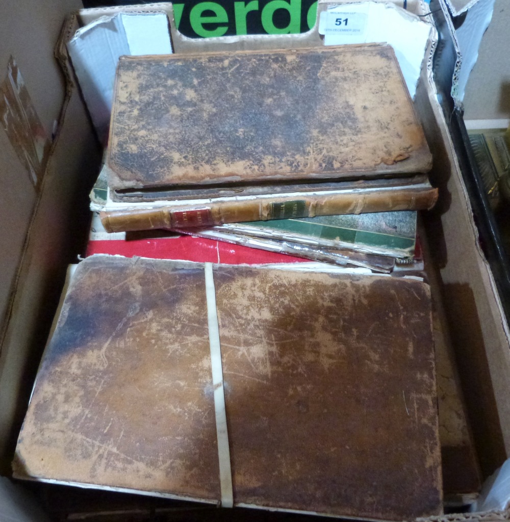 A box of leather bound and other books