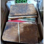 A box of leather bound and other books