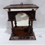 A 19th century mahogany miniature mirror backed open cabinet. 8¼' high