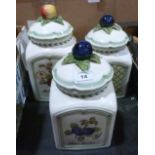 Three Villeroy + Boch ceramic storage jars