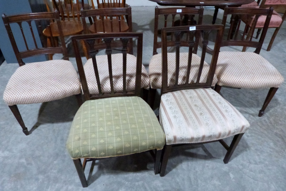 A set of four and a pair of mahogany dining chairs