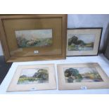 Two framed and two unframed watercolour drawings by Charles James Keats