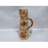 A Royal Worcester blush ivory conical jug. no. 1047. 8' high