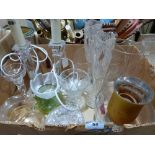 Three boxes of miscellaneous glassware